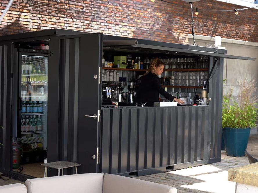 Conteneur Bar Démontable XL 4×3 Mètres Blanc RAL 9016